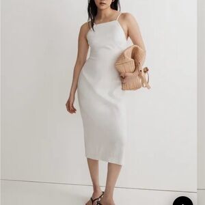 EUC Madewell "Goldie" Linen Midi Dress white size 8 ~ $110